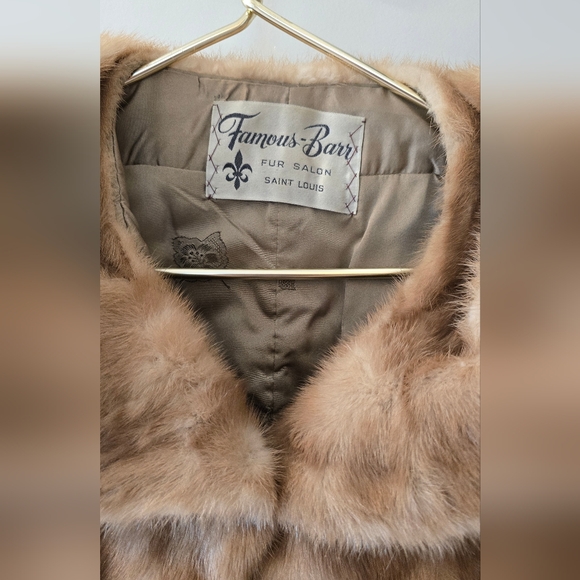 Vintage Famous-Barr Blonde Mink Shawl Caplet Elegant Tan Fur Shawl - Picture 5 of 9